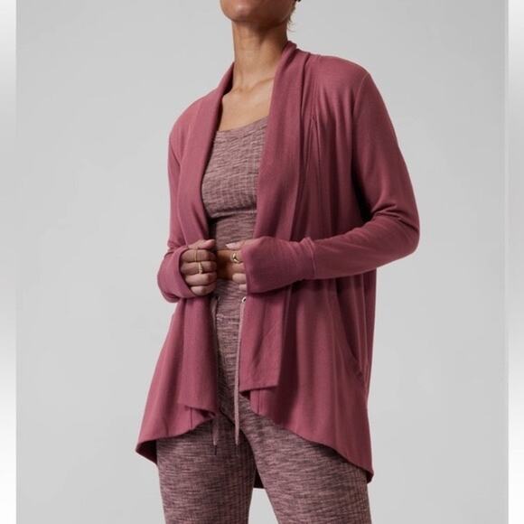 Athleta Pranayama Wrap Cardigan Sweater Tawny Rose XXS - Picture 1 of 11